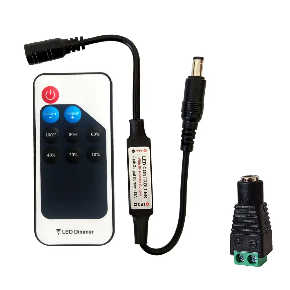 Led DIM Controller Dimmer Wireless RF Remote Control 9/11/14 Keys for Single Color COB LED Strip Light PWM Dimming Switch 5V-24V
