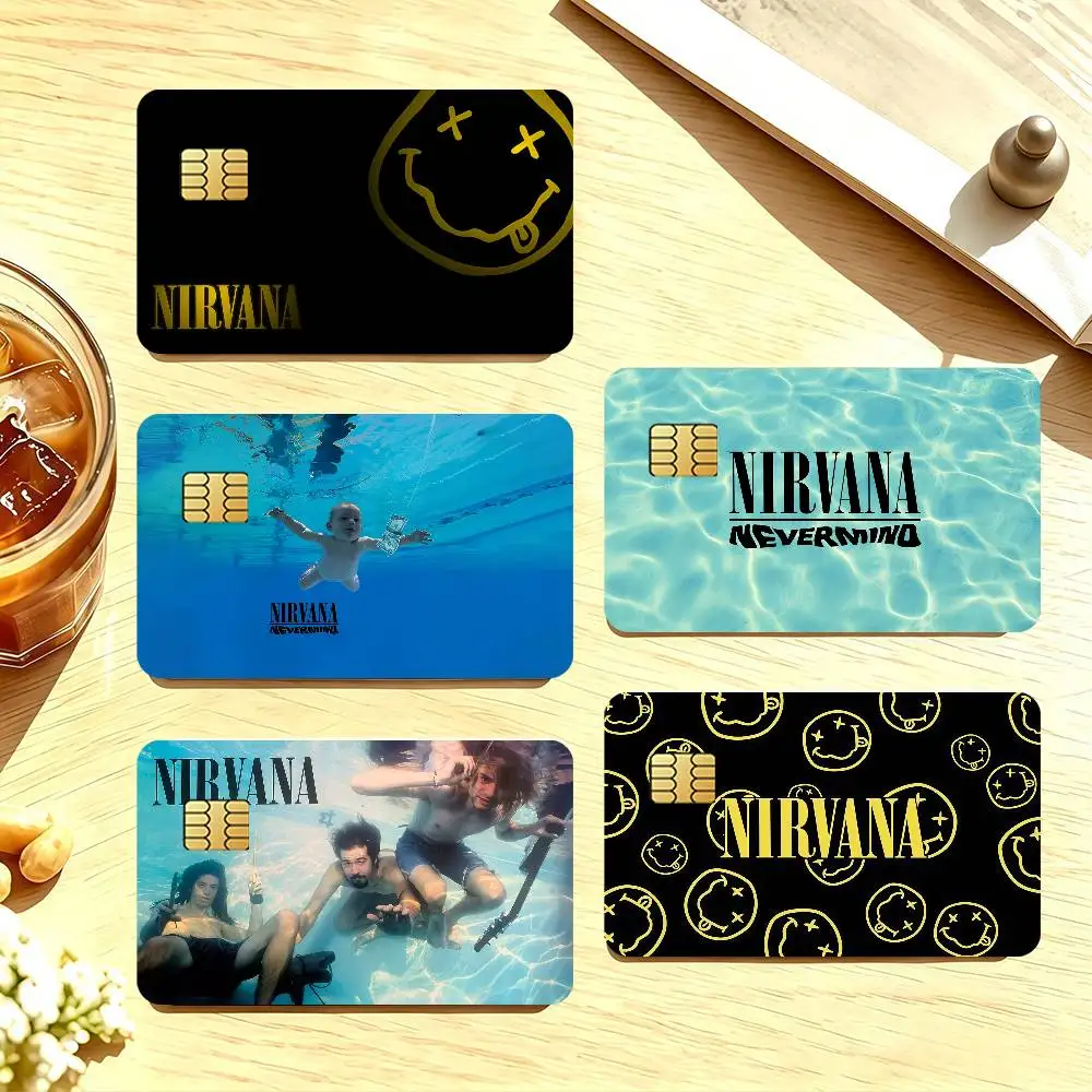 Band N-Nirvana-S Cool Credit Card Public Transportation Cards Protective Sticker Waterproof Card Face Decoration 4PCS