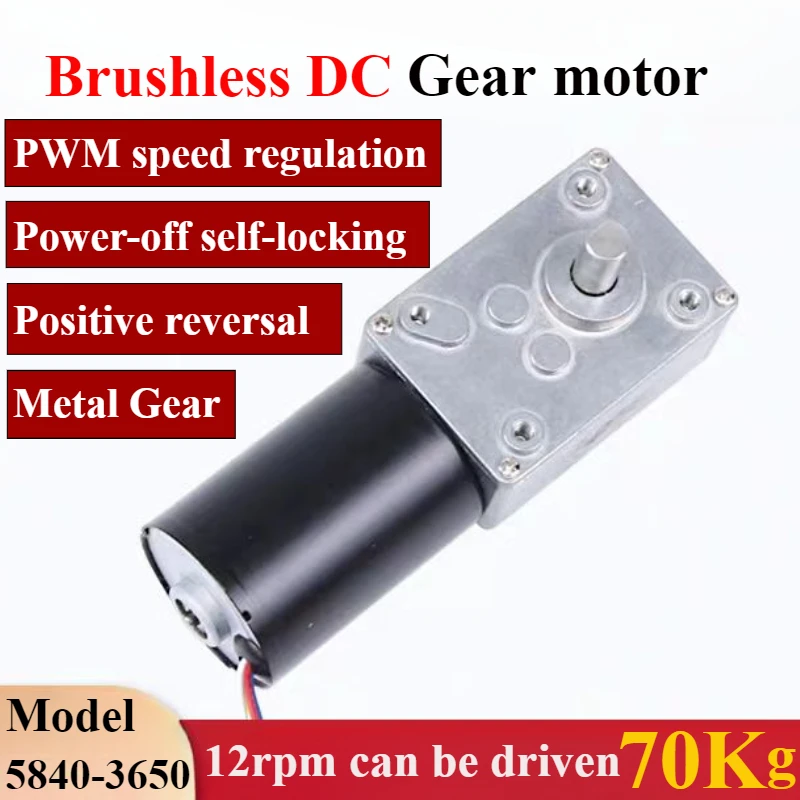 

Built-in DC brushless drive CW/CCW self-locking geared motor 12V/24v worm gear speed regulation small large torque motor