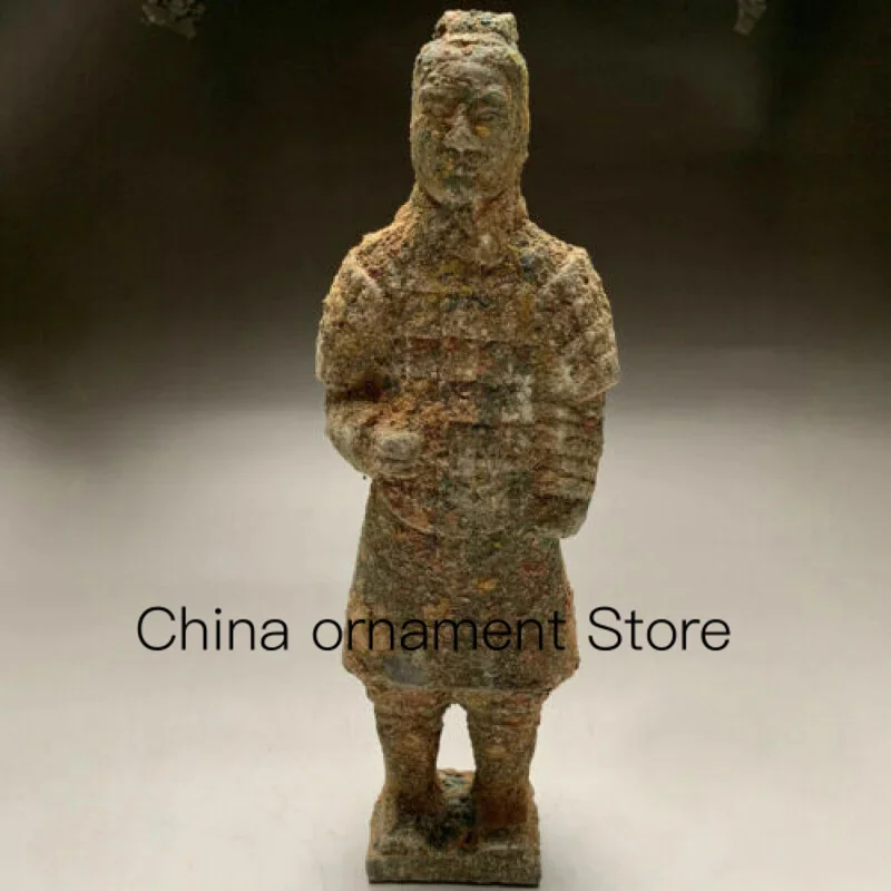 

10 Inch Antique Statue Terra Cotta Warrior Bronze Patina Statue Dynasty