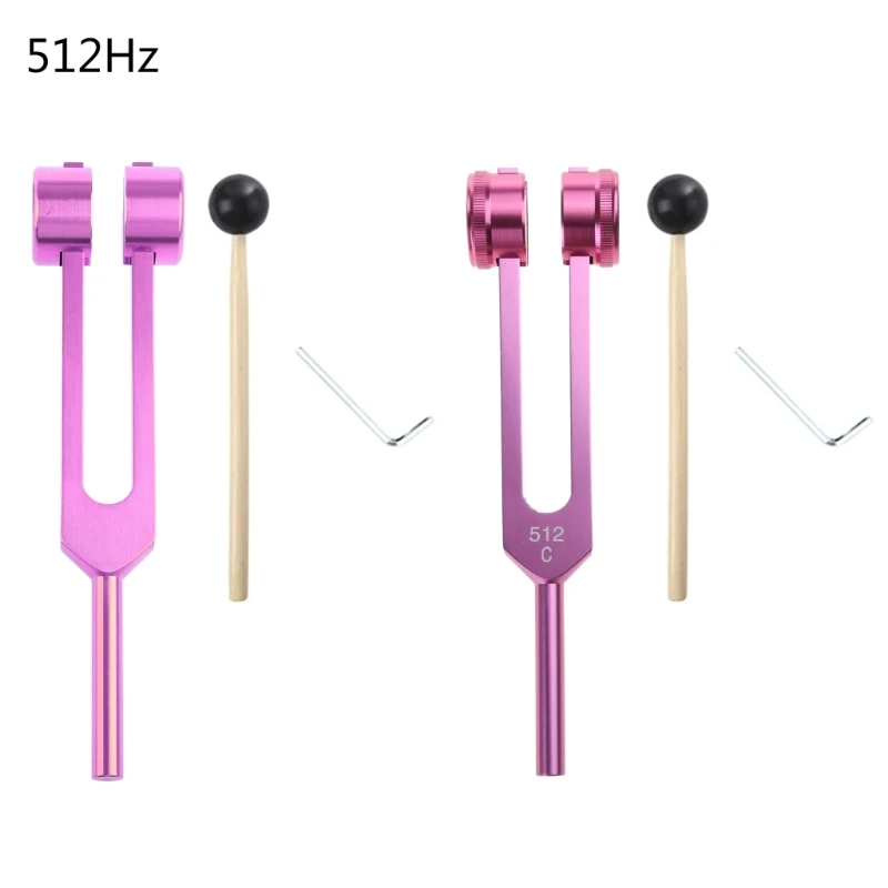 Tuning Fork Set 512 Hz Aluminum Alloy Non-Magnetic Tuning Fork for Healing with Hammer & A Repair Tool