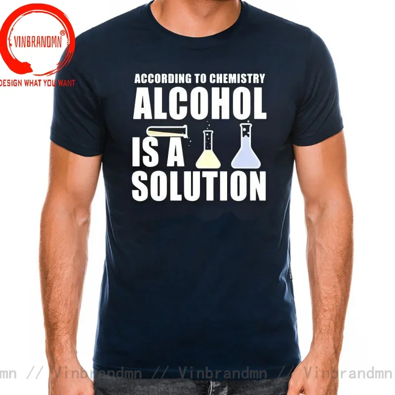 Funny Chemistry Nerd Science Alcohol Solution T-Shirt Cotton Tops Tees For Men Casual TShirts Man Print Rife Tee Shirt Camiseta