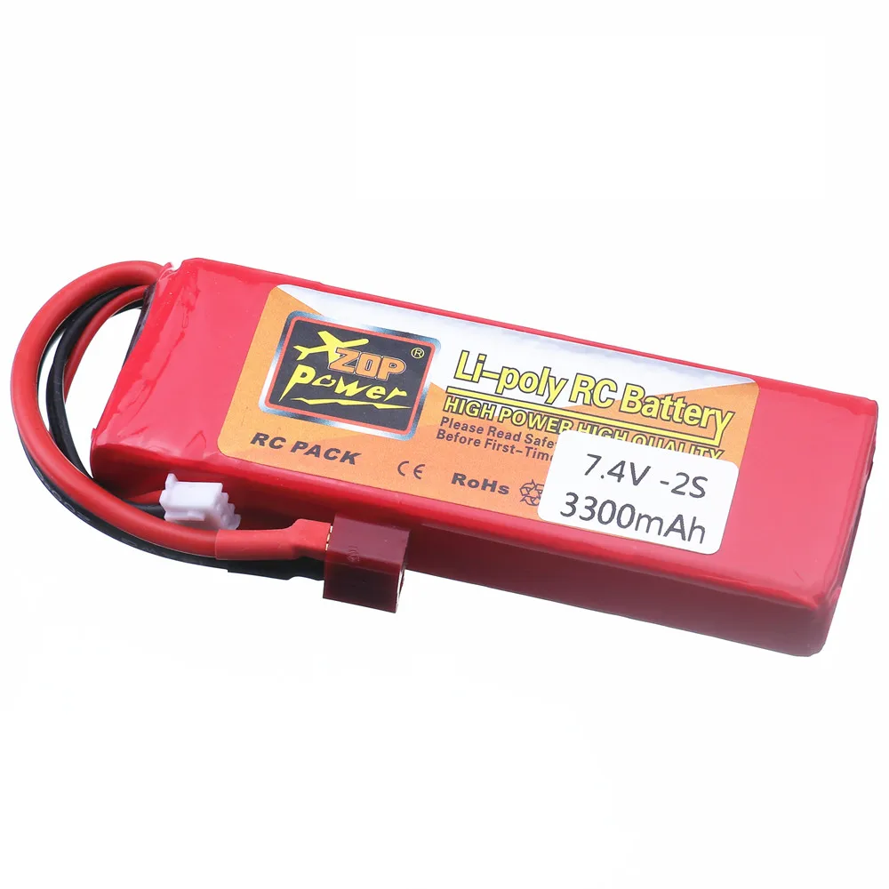 Bateria Lipo 2S 7,4 V 3300 mah Bateria RC z wtyczką T do Wltoys144001144010124016124017124018124019 Części do łodzi RC z dronem