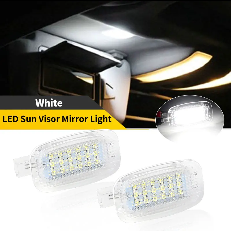 2PCS For Benz W169 W204 W216 C207 X204 W221 R230 C197 White LED Interior Make-up Sun Visor Mirror Light Lamp OEM# A2218200401