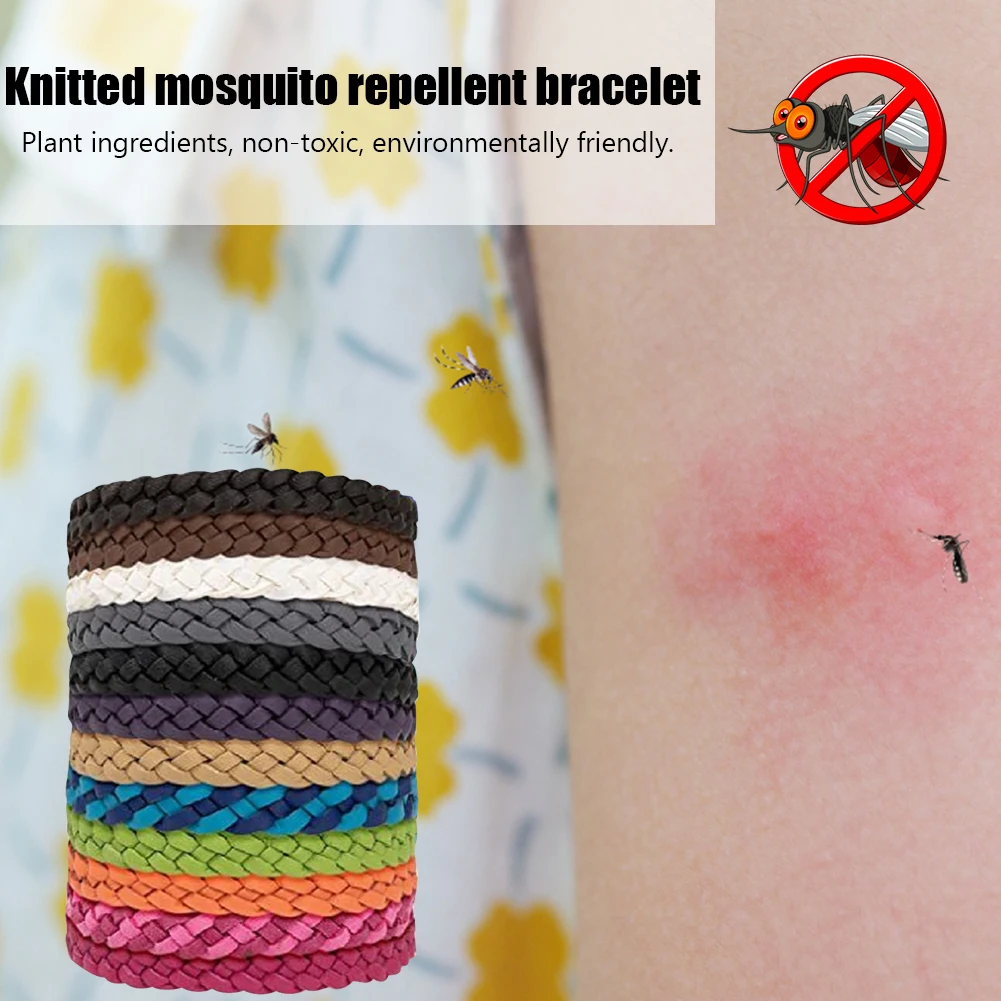 12pcs Anti Mosquito  Bracelet PU Outdoor  Wristband