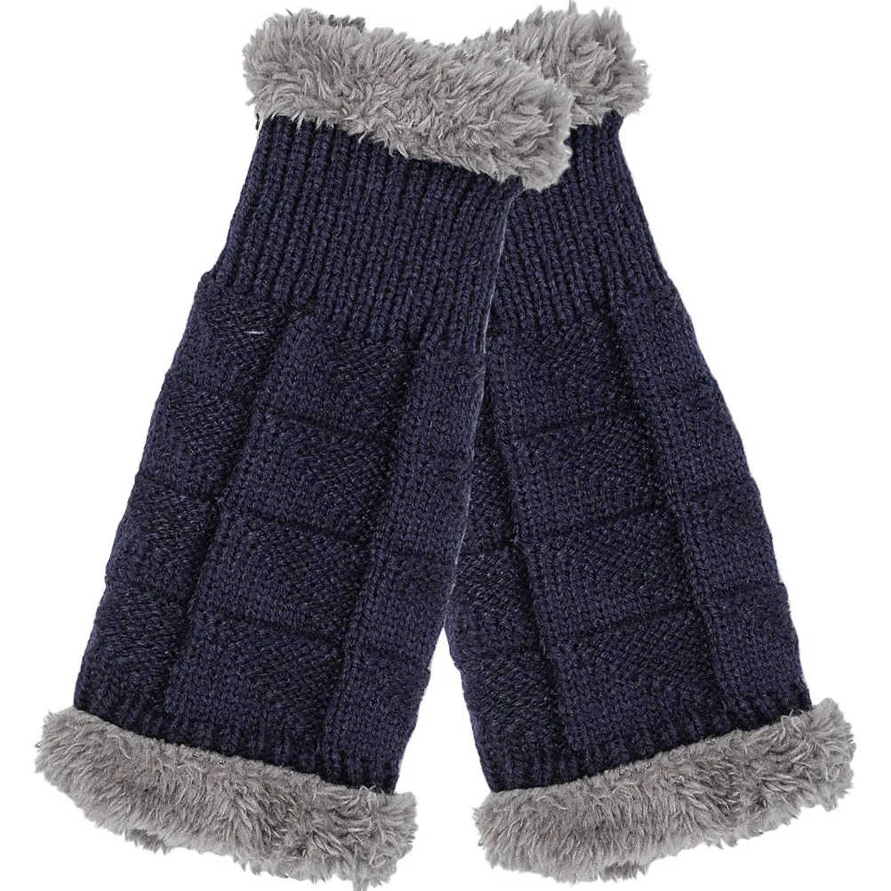 

1 пара теплых вязаных перчаток без пальцев для зимы, термоперчатки с открытыми пальцами, удобные, приятные для кожи, для активного отдыха