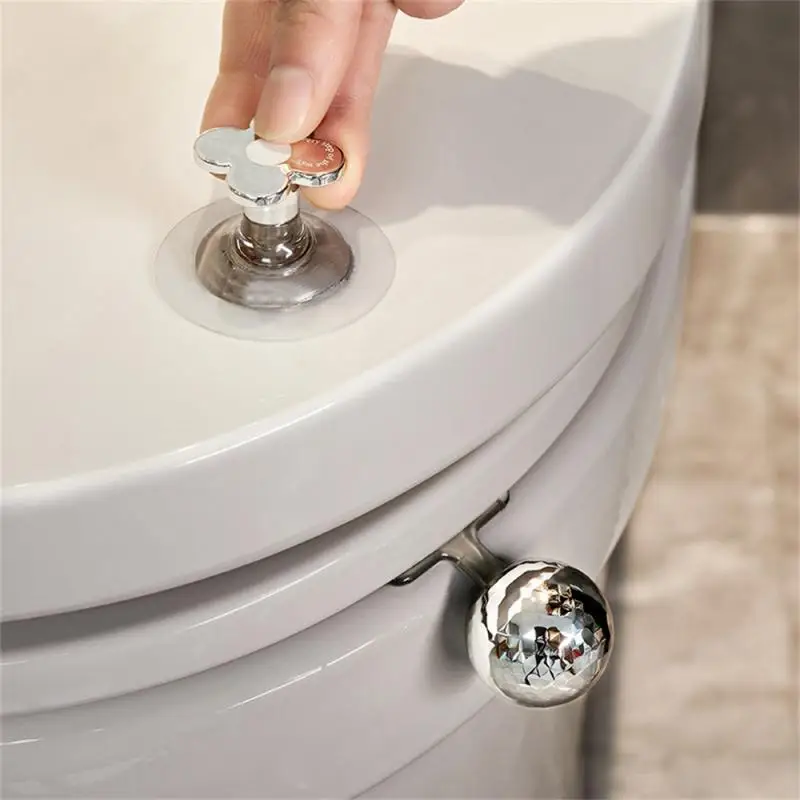 Creative Electroplated Toilet Lid Lifter Adhesive Type Toilet Ring Uncover Handle No Dirty Hands Toilet Lid Lifter Bathroom Tool