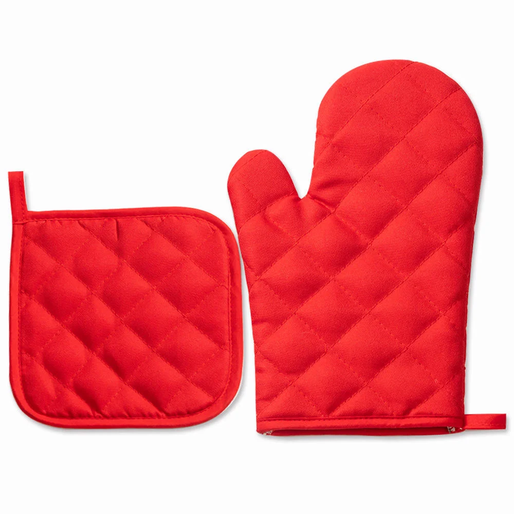 SCCFMM 5Sets Heat‑Resistant Polyester Microwave Oven Mitts & Gloves Set,Thickened Kitchen Baking Tools,Dishwasher‑Safe for House