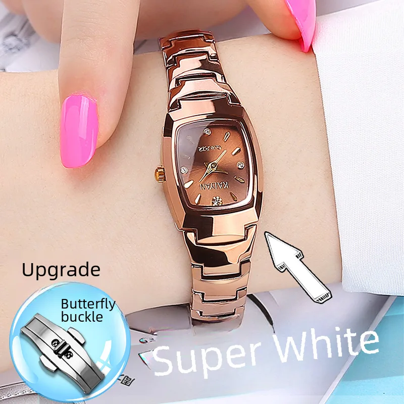 

Tungsten Steel Watch Square Women's Waterproof Simple Temperament Women's Watch Student Small Dial Fashion Trendy Women's Quartz