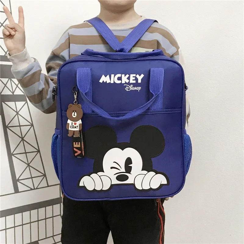 

Disney Student Tutoring Bags Multifunctional Cartoon Mickey School Backpack Tote Bag Handbag Document Bookbag Square Schoolbag