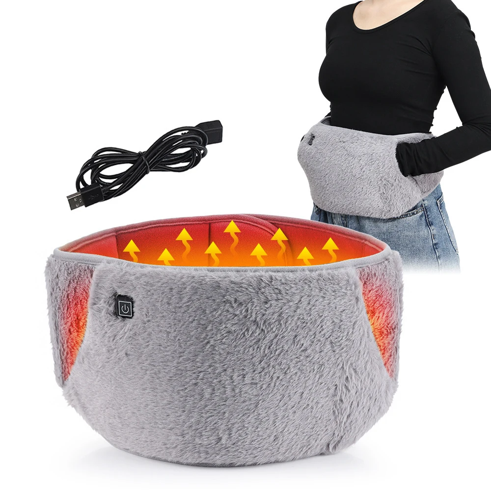 Electric Heating Abdomen Belt Adjustable Waist Heated Therapy For Menstrual Cramp Lumbar Pain Relief Uterus Hand Warmer Winter