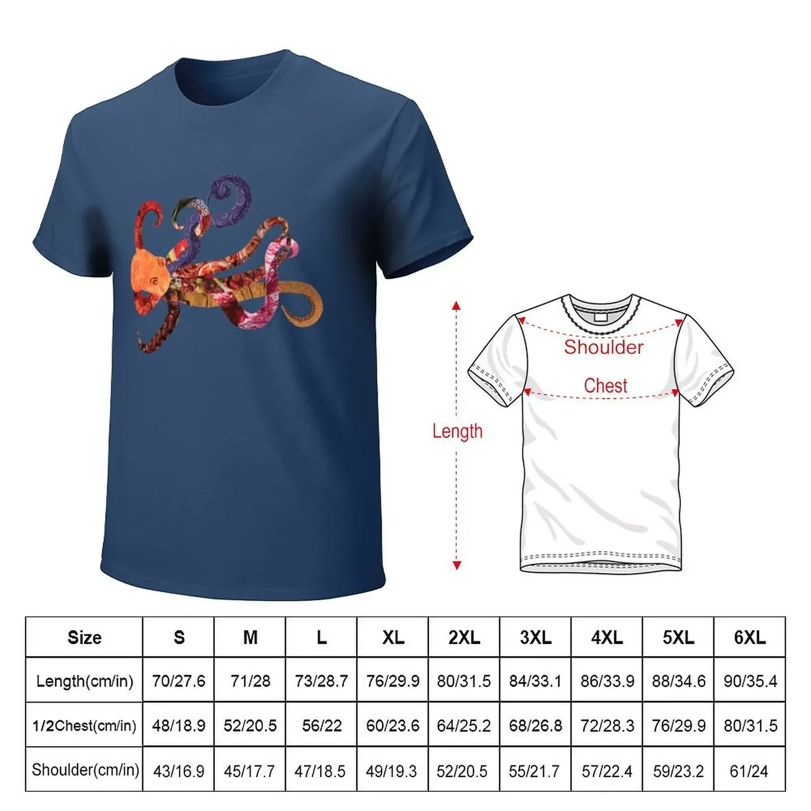 Octopus Collage T-Shirt basketball graphic tees blanks plus sizes mens tall t shirts