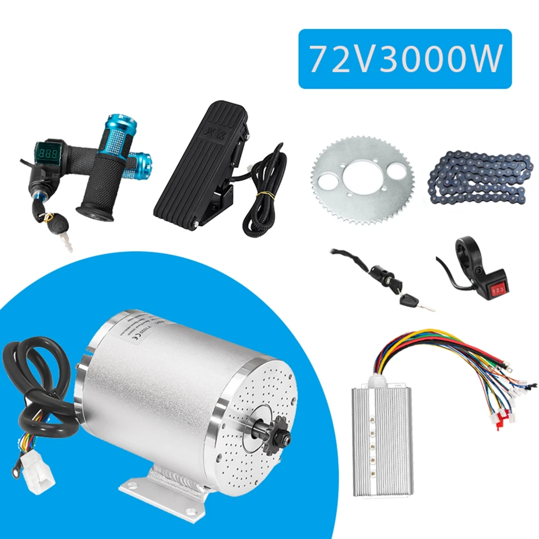 Kunray72V 3000W Brushless DC Motor Kit 1000W/2000W Engine Motorcycle E-Bike DIY Part Conversion Kit