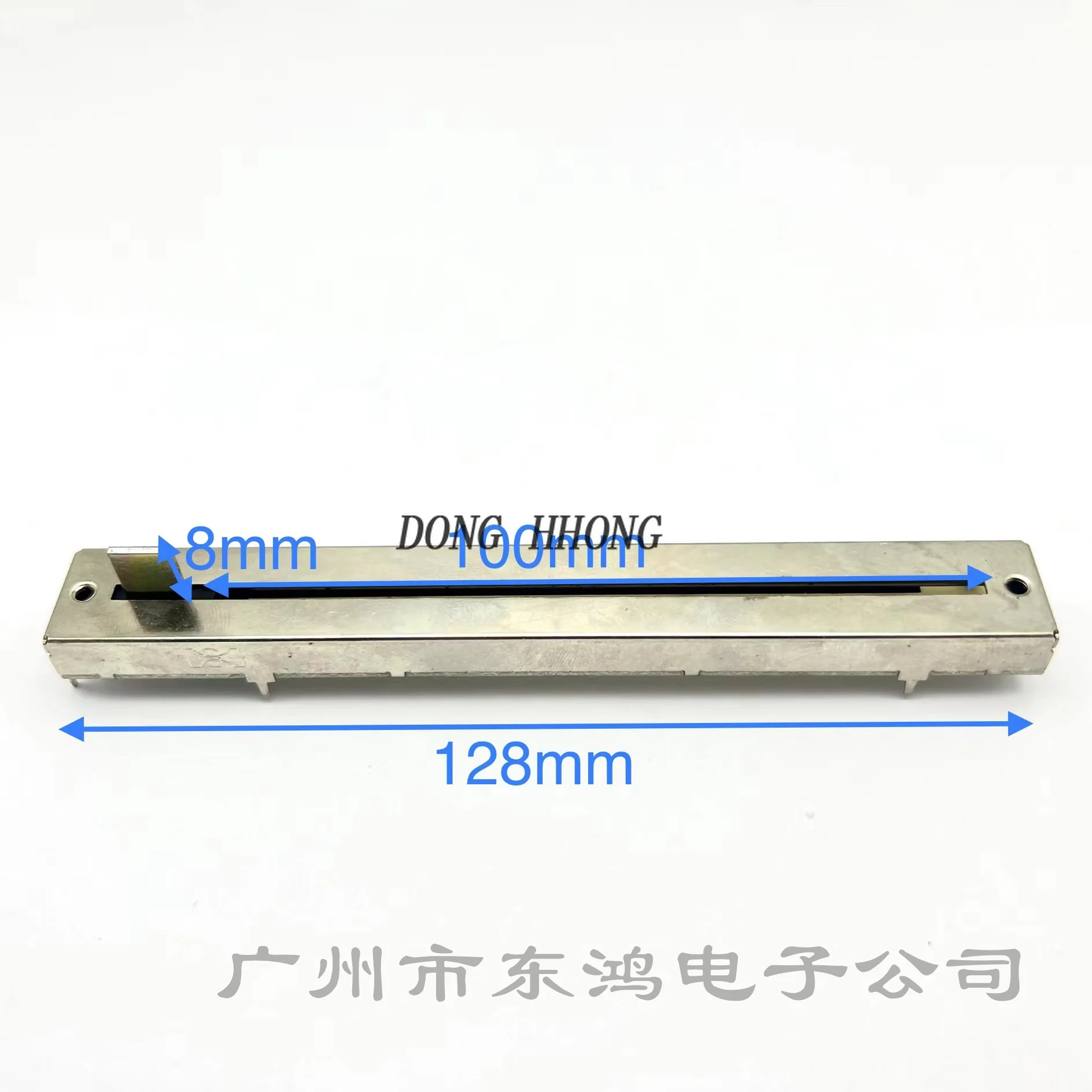 1 PCS Taiwan 12.8 cm stroke 100mm straight rod rail potentiometer double A10KX2 axis length 8MM square handle