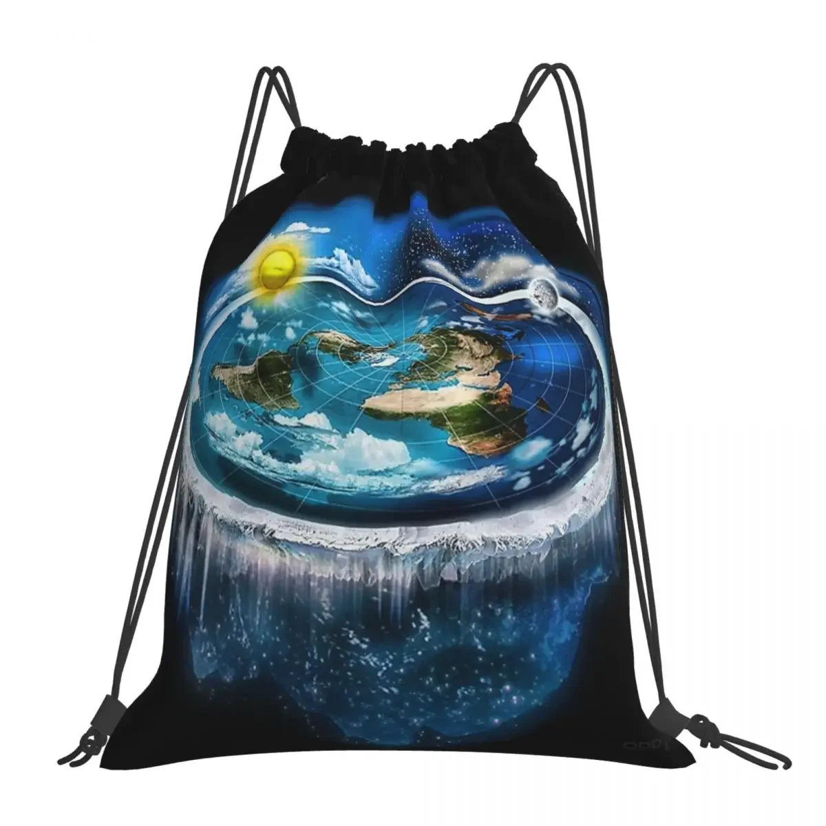 Flat Earth With Dome Art zaino Fashion borse portatili con coulisse borsa sportiva con coulisse borsa da viaggio per la scuola di viaggio