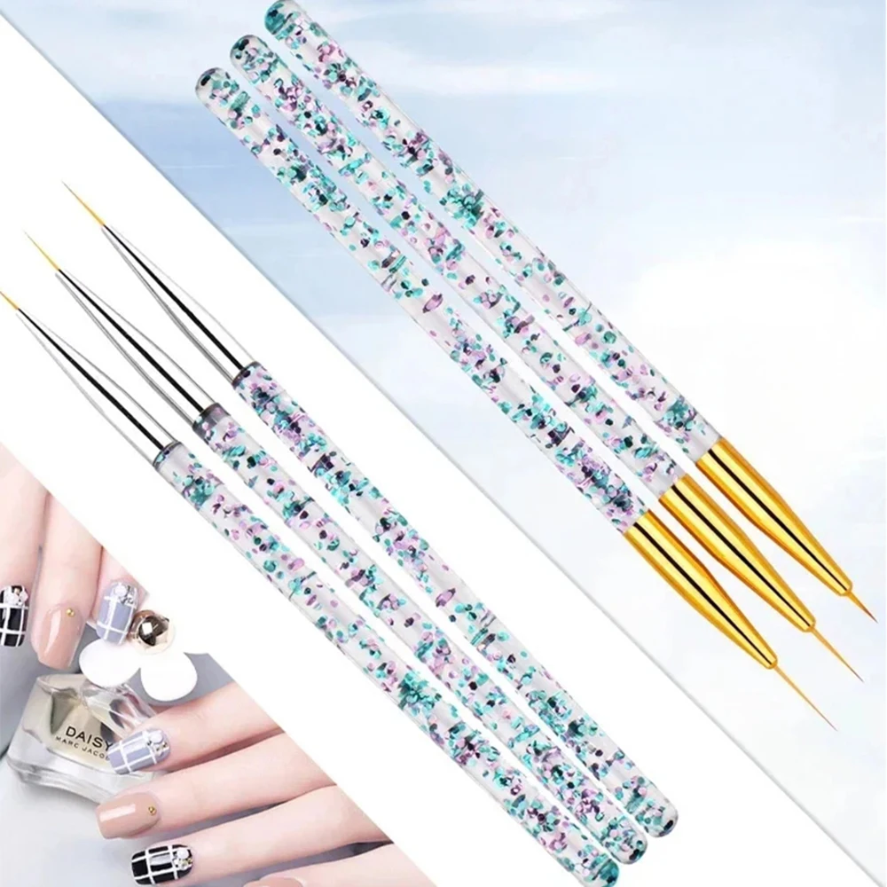 LULAA Unique Single Head Nail Brush Acrylic Nail Art Brushes Professional Gel Nail Polish Liner Flower Painting Drawing Manicure