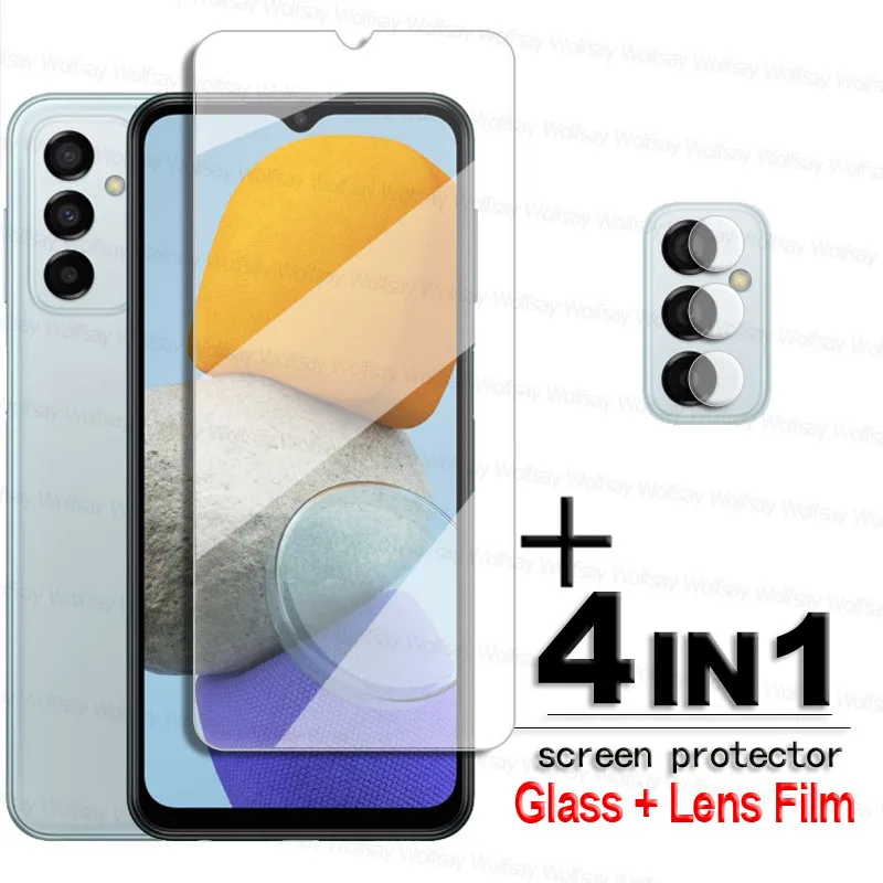 For Samsung Galaxy M23 Glass Samsung M23 5G Tempered Glass Clear Full Glue Screen Protector For Galaxy M23 5G Lens Film 6.6 inch