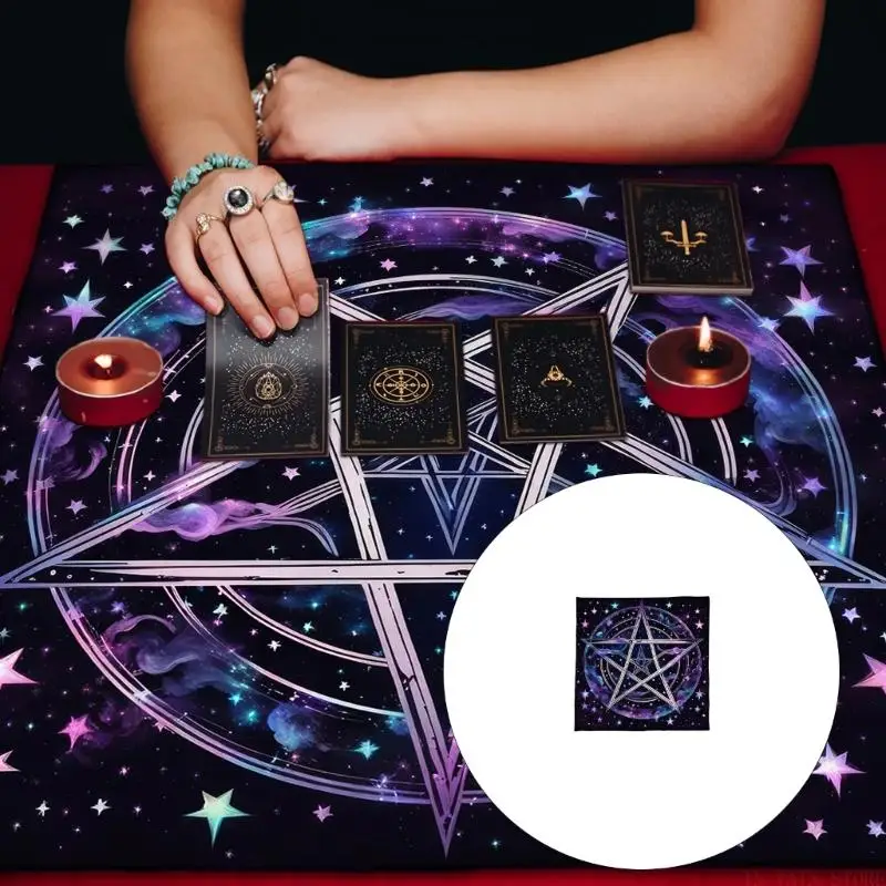 

M5TC Square Divinations Tapestry Star Circle Astrology Tablecloth Tarots Tablecloth Table Cloth Witchcrafts Supplies