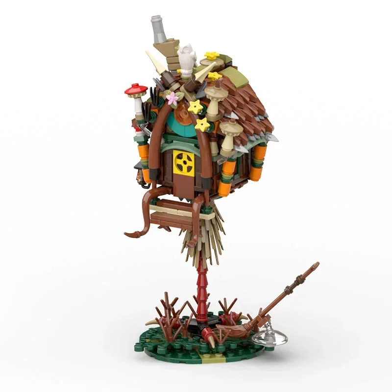 Moc-Maison dans les arbres infâme pour enfants, modèle d'architecture, cabane Baba Yaga, grand-mère Jaga, jambe jetable, ensemble de nuits de construction, cadeau de jouets de bricolage