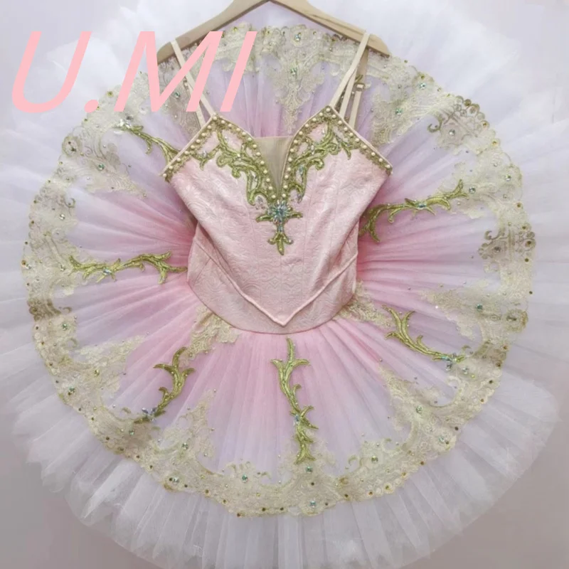 Vestido de tutú personalizado de la Bella Durmiente, vestido de competición Rosa degradado con variaciones de Hada de las flores