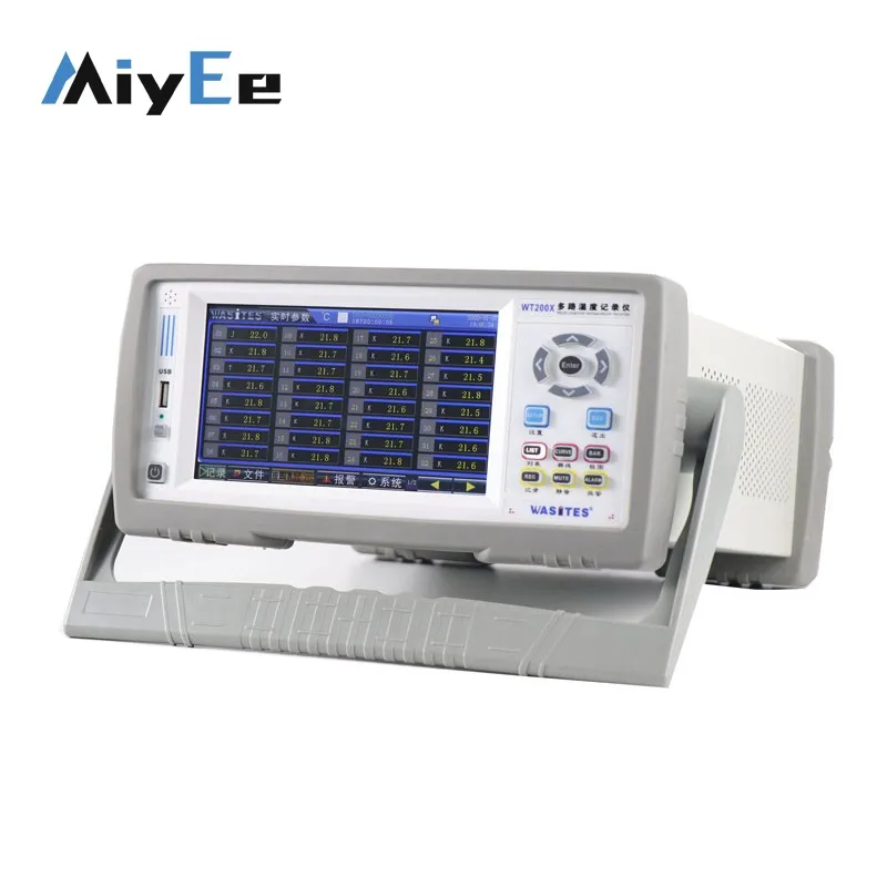 مسجل درجة الحرارة متعدد القنوات، شاشة تعمل باللمس مقاس 7 بوصات وعرض ارتفاع درجة الحرارة