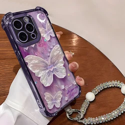 Purple Butterfly Phone Case For Samsung Galaxy A55 A35 A25 A15 A54 A24 A33 A34 A73 5G A32 A52 A53 A12 A22 A03 A04 A05 soft