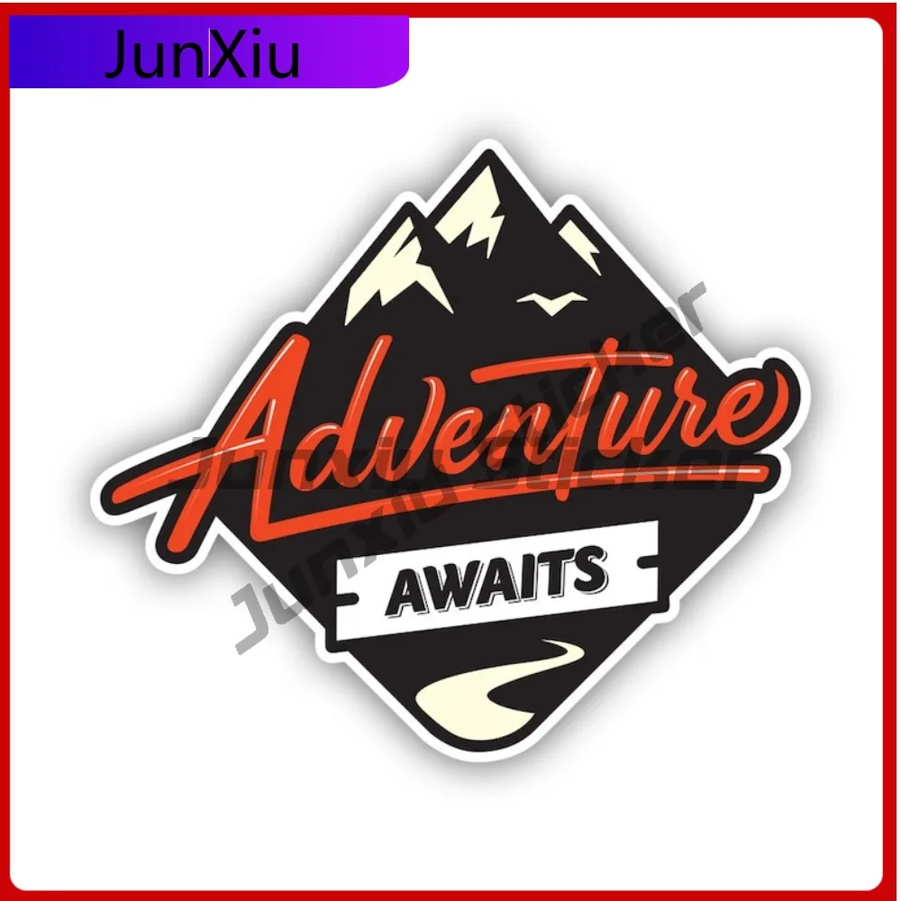 

Adventure Awaits Sticker Uv Protected Decals Uv Protected Camping Hiking Mountains Laptop Decal Anime Style Bumper Use Waterp