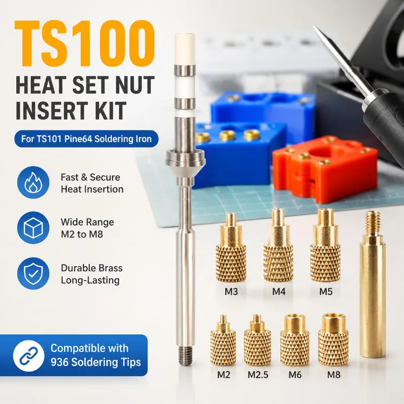 Heat Stake Nut Soldering Adapter Compatible with TS100 TS101 Pine64 Pinecil Soldering Iron Replacement Welding Nozzle Accessory