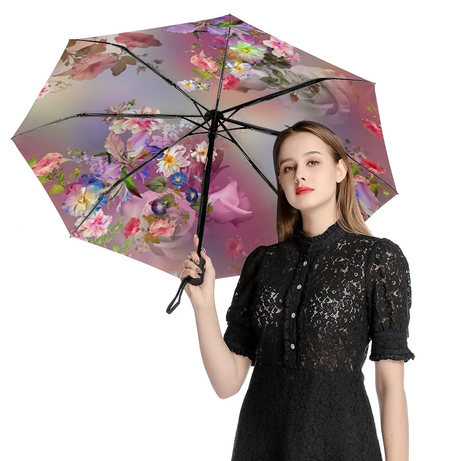 

Automatic Umbrella Rain Sun Rain Anti Uv Windproof Beach Umbrella Girl Parasol Folding Parasol Umbrellas Rain Women Portable74