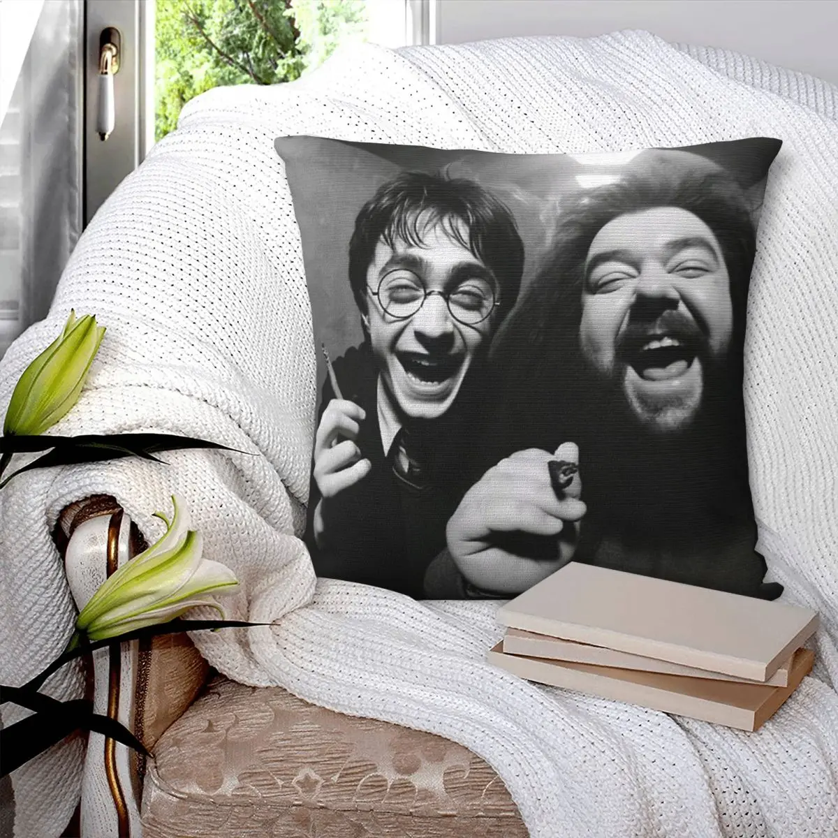 Funny Meme H-Harrying Smoking Pillowcase Printed Cushion Cover Decor Throw Pillow Case Cover Home Drop Shipping 40*40cm