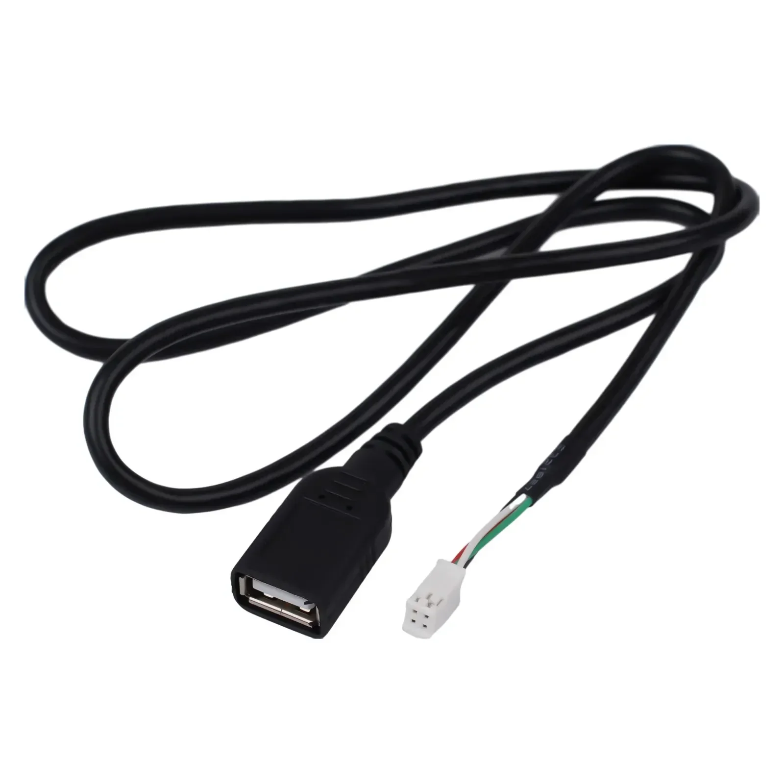 1x conector de Cables USB de 4 pines para coche, adaptador de Cable de extensión ABS para Radio de coche, adaptador de Cable USB estéreo, piezas de montaje directo negras