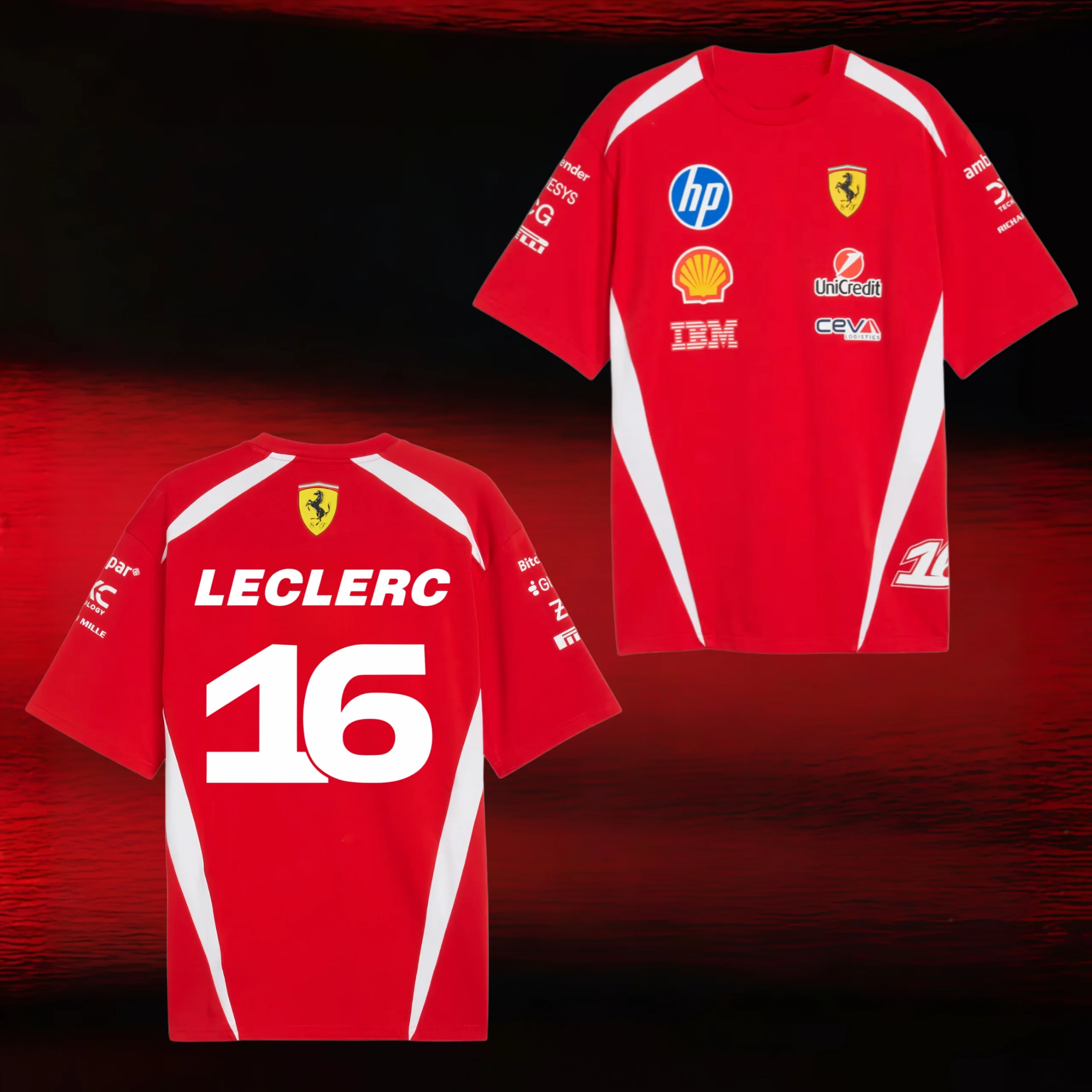 Camiseta del Piloto Ferrari No.16 Leclerc No.44 Hamilton 2026F1