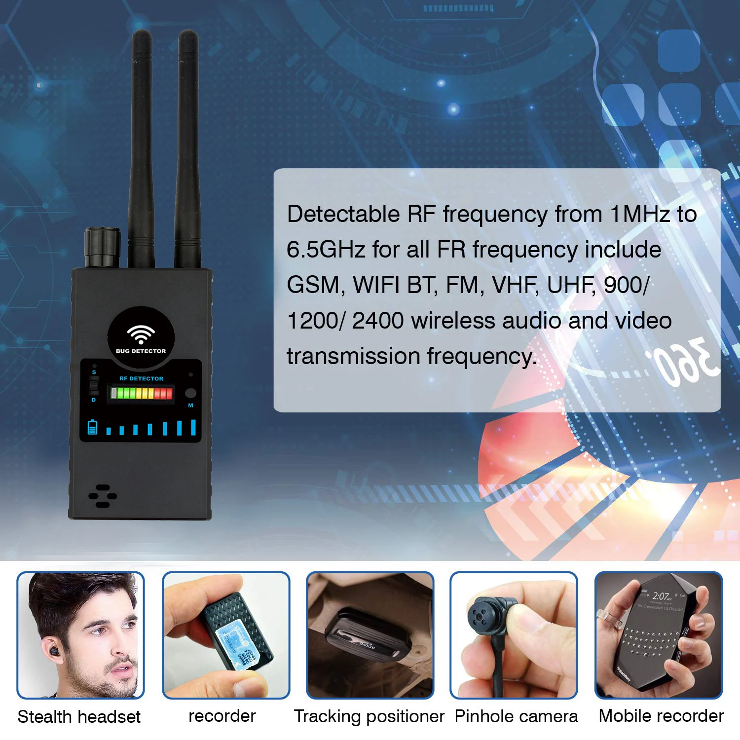 G528 Multifunctionele verborgen cameradetector Bug GSM Audio Finder RF-signaal GPS Tracker-apparaat Detecteer afdruppelaar Bescherm privacy