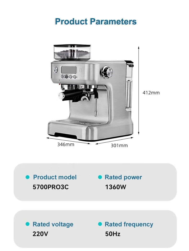 ST Konfigurowalny domowy biurowy Kahve Makinesi Cafetera Cappuccino Profesjonalny ekspres do kawy Espresso Ekspres do kawy