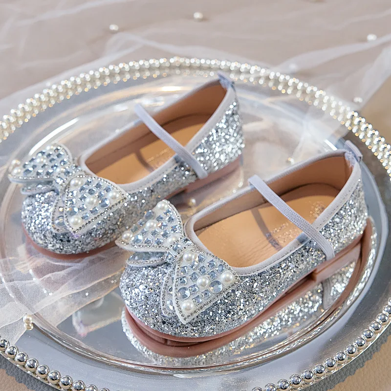 Loafers Child Soft Sole Dancing Party Princess Footwear Mermaid Purple Glitter Ballet Shoes Kids Girls