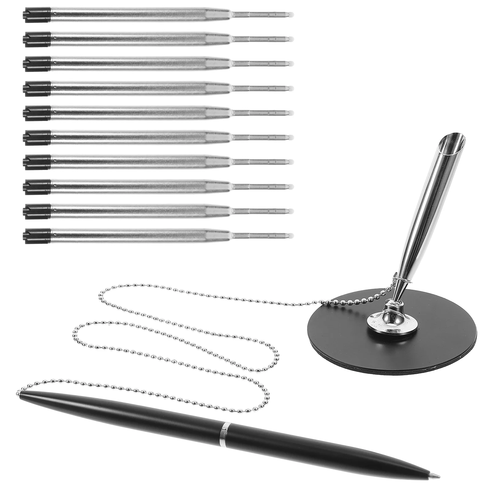 Counter Signature Pen Office Writing Hotel Table Standing Pencil Holder Stationery Multi-function Chain Design Business Desktop