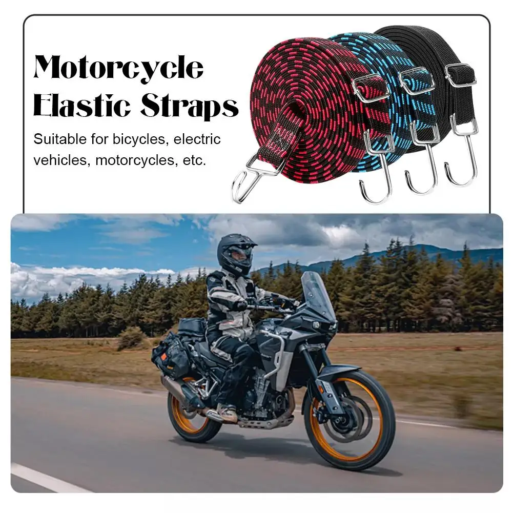 Motorcycle Elastics Rubber Luggage Rope Cord Hooks Auto Car Bikes Luggage Hook Rack Strap Fixed Tie Band Accessories Roof R C2W8