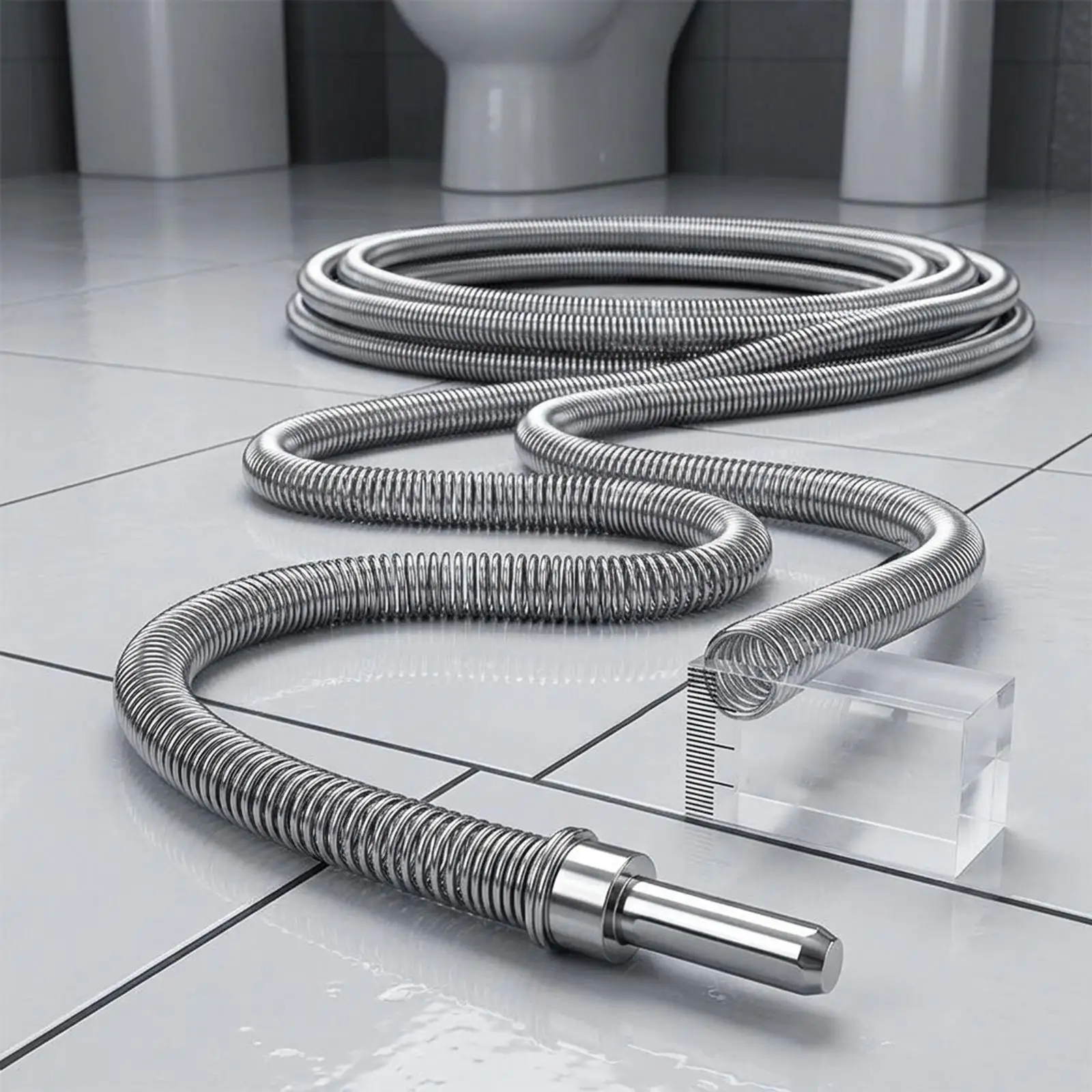 Drain Snake Cable with Electric Connector 5m Flexible Plumbing Tool for Kitchen Bathroom Pipe Unblock