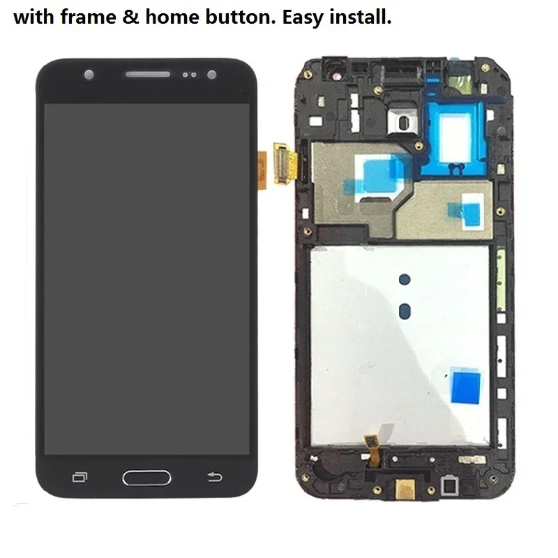 For Samsung Galaxy J5 2015 J500F J500F/DS J500H/DS J500FN J500M LCD Display Touch Screen Digitizer Sensor with Frame Home Button