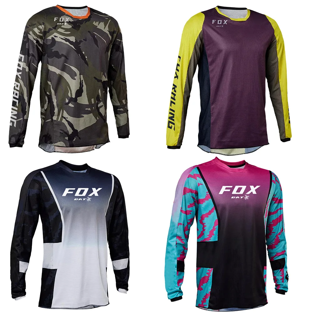 

Men's Long Sleeve BAT FOX Downhill Jersey Mountain Bicycle Jersey Motocross Off-Road T-Shirts Enduro MTB Cycling Jersey Clothing