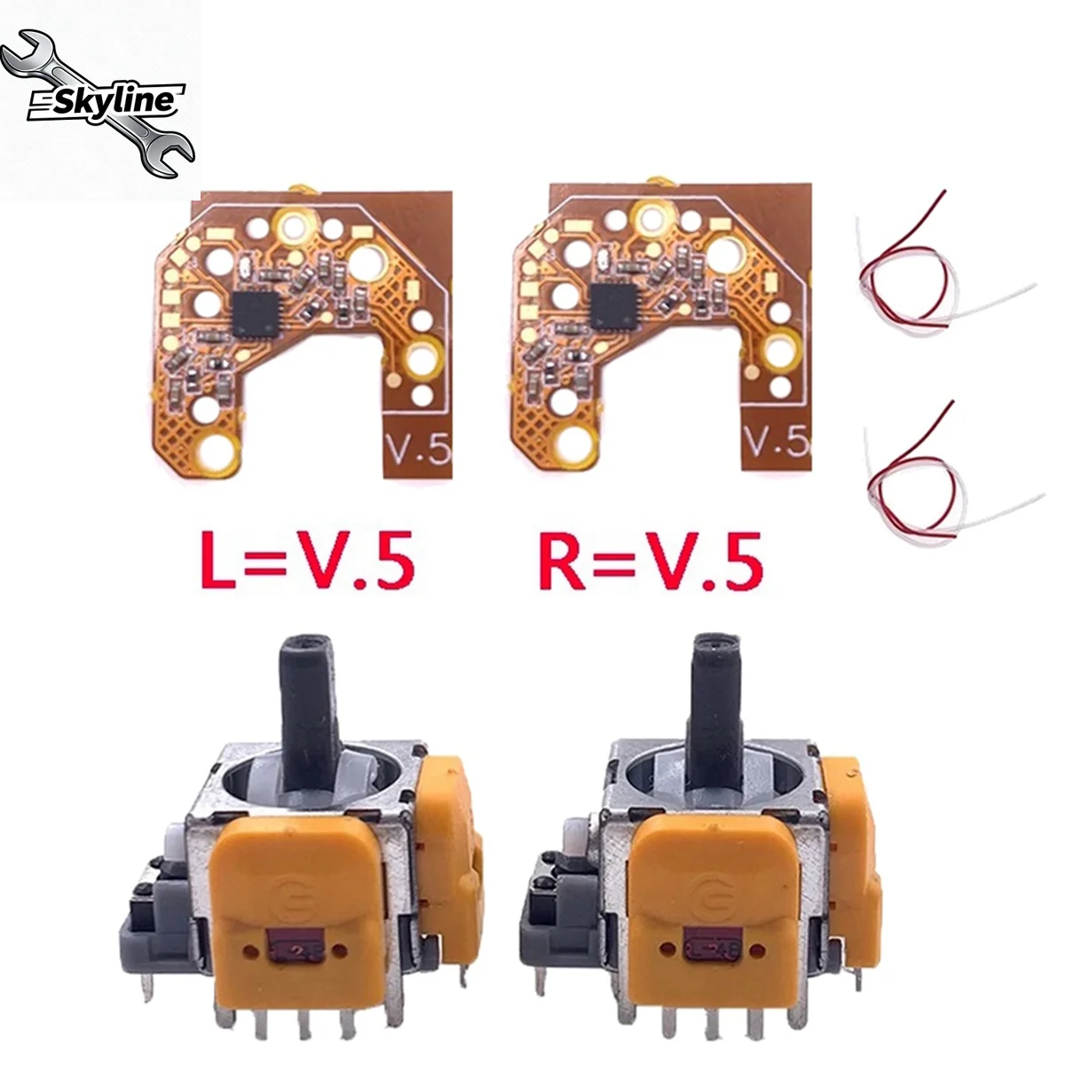 2PCS Hall Joystick+Calibration Board for PS5 Gamepad Hall Effect & Hall Joystick Center/Outer Ring Calibration