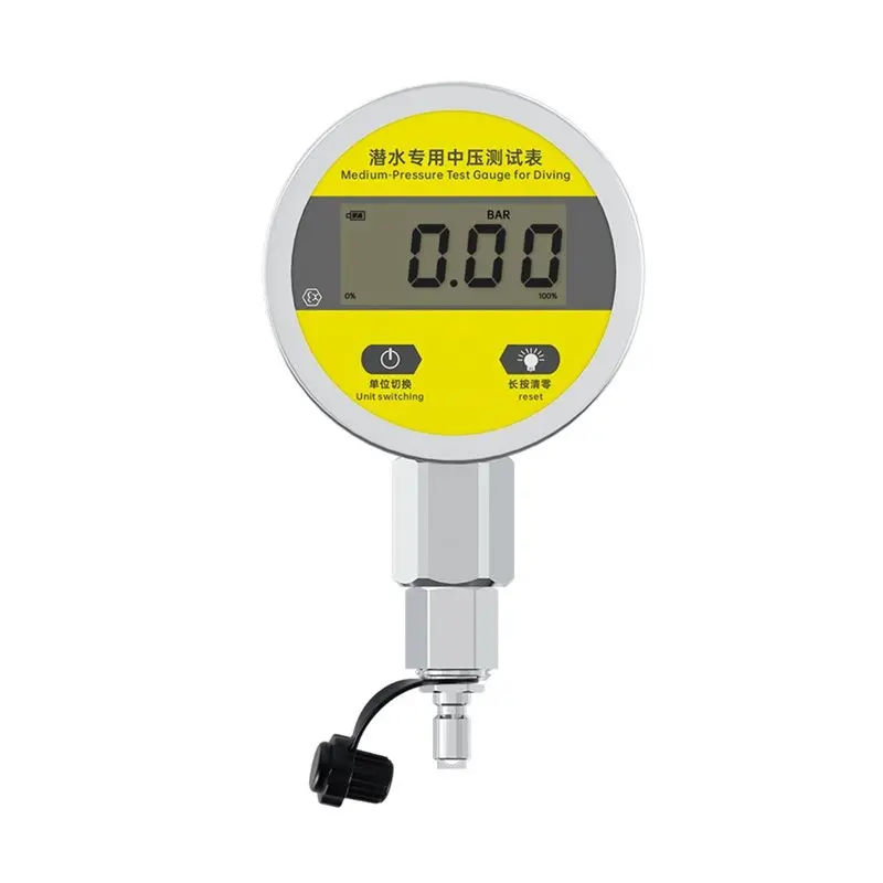 HOES-Gauge 2.5MPA Digital Pressure Gauge PSI/Bar/Mpa/Kgf/Kpa G1/4 BCD Interface 1% FS Medium Pressure Manometer Scuba Equipment