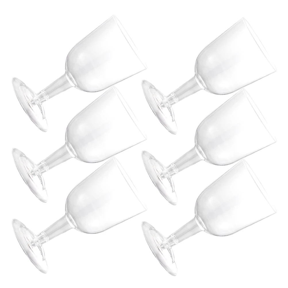 

6pcs Red Glasses Set 160ml Clear Detachable Base Cocktail Cups for Party Disposable Shatterproof Transparent