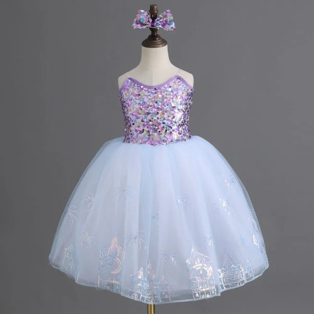 

Летняя детская балетная юбка, костюм для выступлений, детское платье с блестками, балетное трико для танцев для девочек, повседневное платье-пачка, одежда для девочек