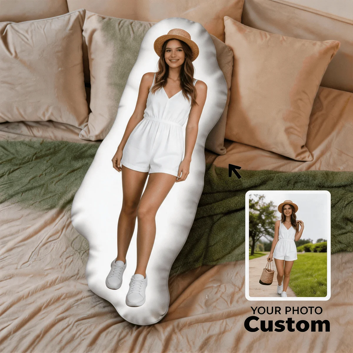 Personalized Photo Cushion with Your Own Picture/Text - Large Custom Shaped Pillow Suitable for Sofa & Bed, Accent Pillow with Y
