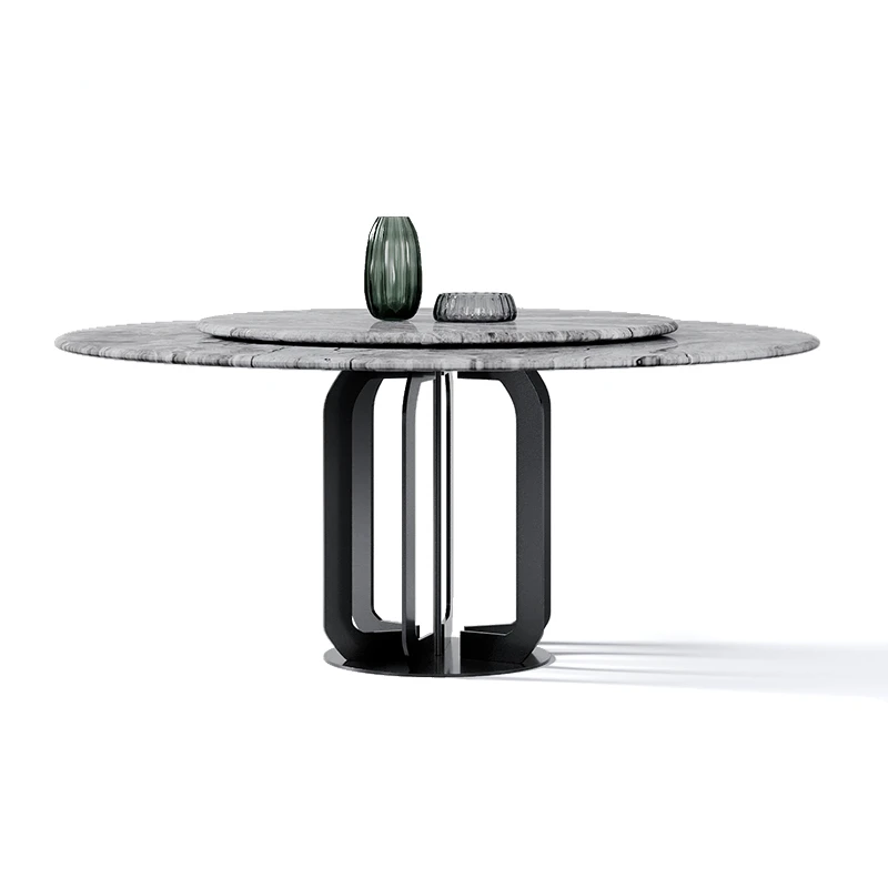 Plate Dining Table Modern Minimalist Dining Table Home High-End Luxury Stone round Table Italy Dining Tables and Chairs Set