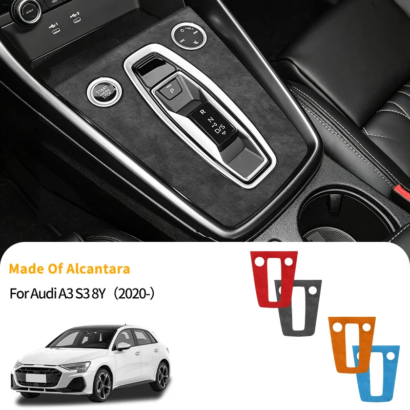 

For Audi A3 S3 8Y (2020-) Car Center Console Gear Shift Panel Cover Auto Premium Interior Tuning Accessories Made of Alcantara
