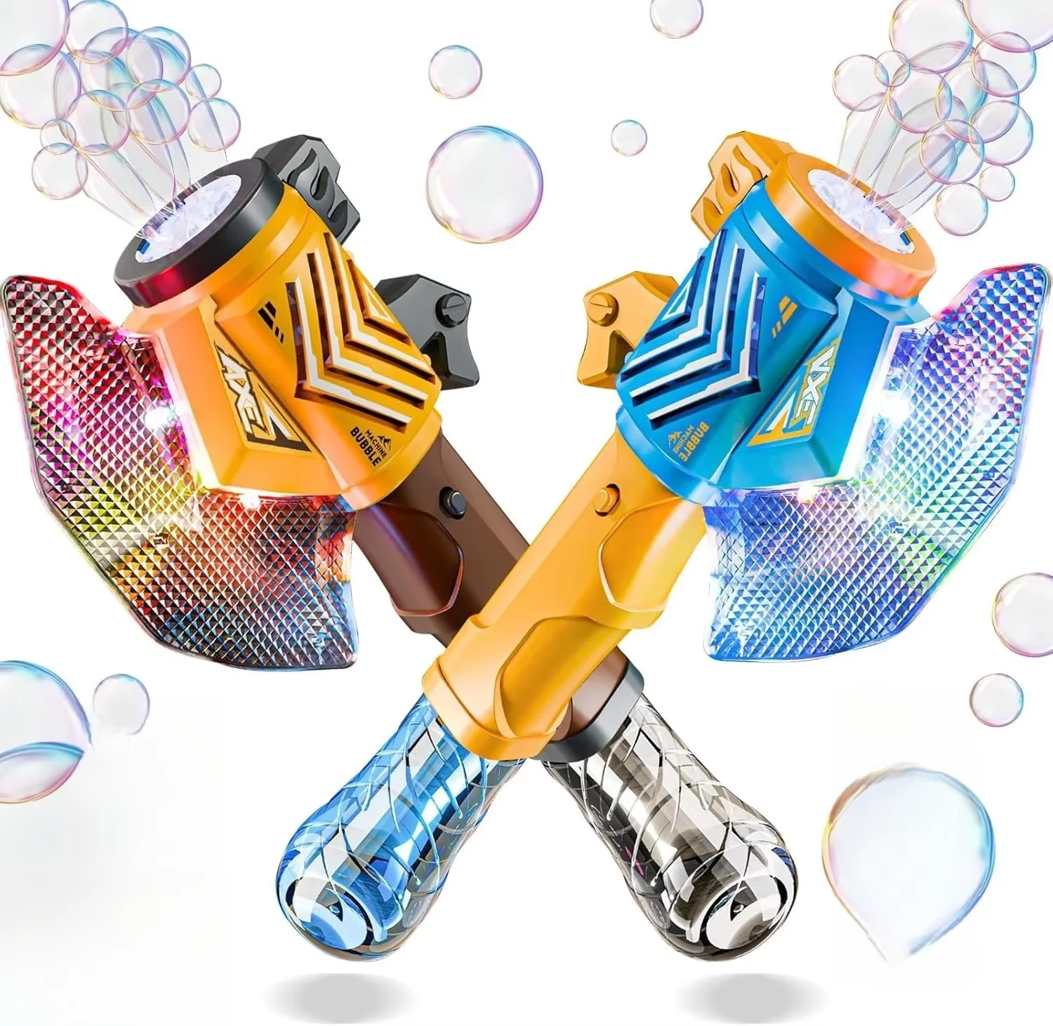آلة الفقاعات المحمولة أوتوماتيكية بالكامل الفأس الإضاءة فقاعة صانع عصا الصيف في الهواء الطلق حفلة عيد ميلاد لعبة هدية