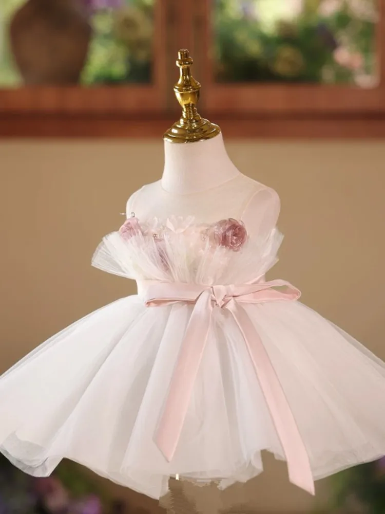 Hochwertiges Kinder-Abendkleid, Kostüm für Klavierauftritte, Hochzeit, Geburtstag, Abschlussfeier, Modell A5012 Vestidos – Detail 5