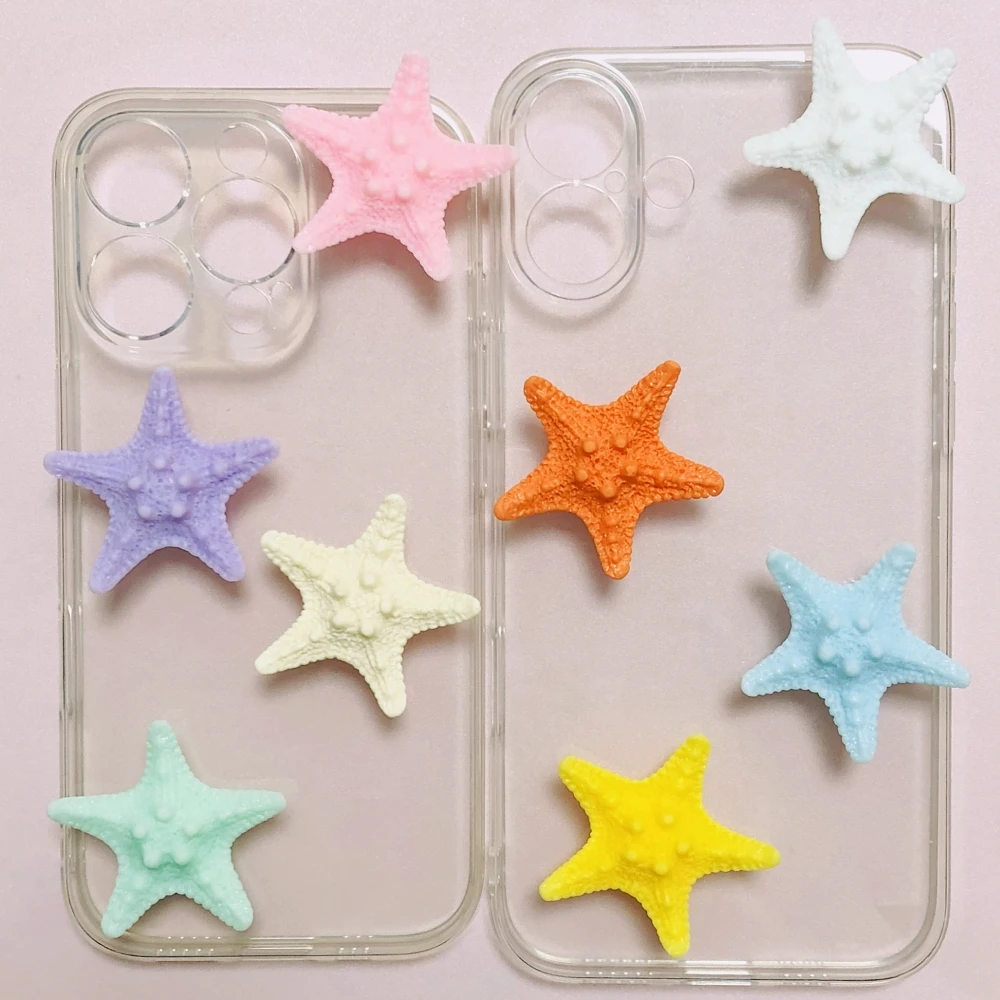 

10Pcs Sweet Personality Creative Dopamine Sea Starfish Ornament Diy Craft Charms 3d Junk Phone Case Doll Summer Beach Clothes Ha